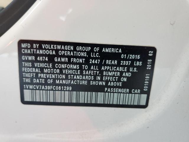 Photo 11 VIN: 1VWCV7A39FC061299 - VOLKSWAGEN PASSAT 