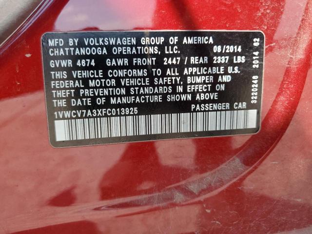 Photo 12 VIN: 1VWCV7A3XFC013925 - VOLKSWAGEN PASSAT 