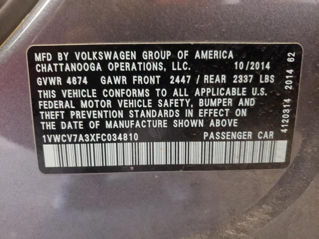 Photo 11 VIN: 1VWCV7A3XFC034810 - VOLKSWAGEN PASSAT 