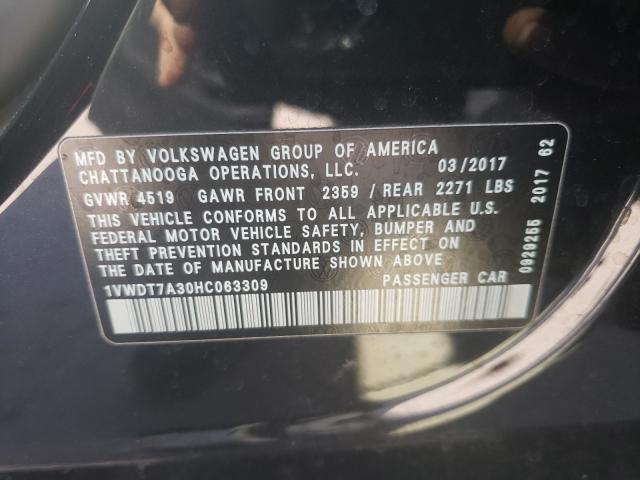 Photo 9 VIN: 1VWDT7A30HC063309 - VOLKSWAGEN PASSAT 