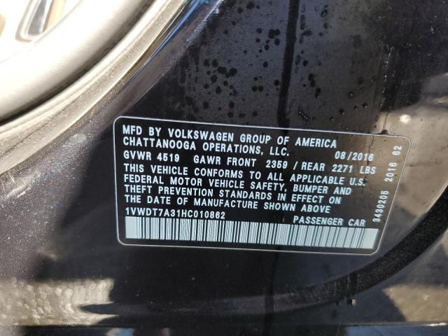 Photo 11 VIN: 1VWDT7A31HC010862 - VOLKSWAGEN PASSAT 