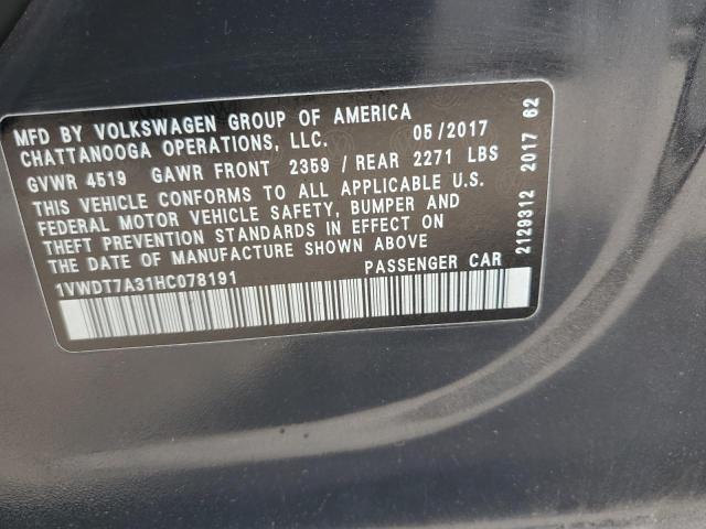 Photo 11 VIN: 1VWDT7A31HC078191 - VOLKSWAGEN PASSAT 