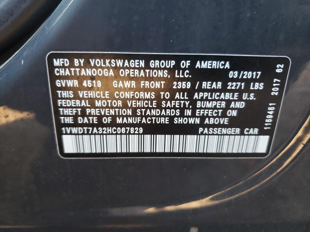 Photo 11 VIN: 1VWDT7A32HC067829 - VOLKSWAGEN PASSAT 