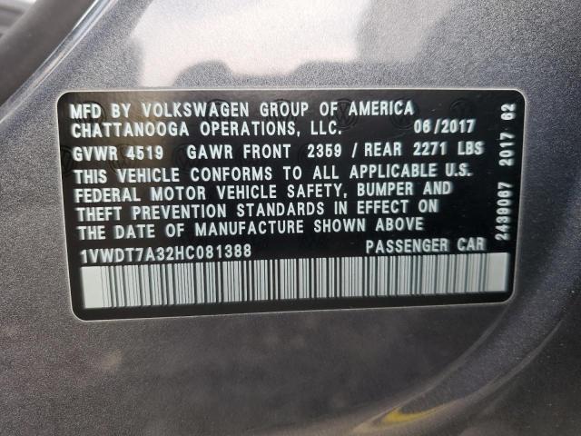 Photo 11 VIN: 1VWDT7A32HC081388 - VOLKSWAGEN PASSAT 