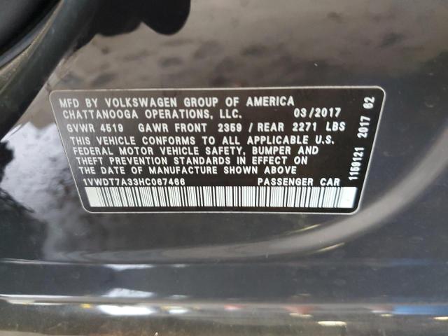 Photo 12 VIN: 1VWDT7A33HC067466 - VOLKSWAGEN PASSAT 