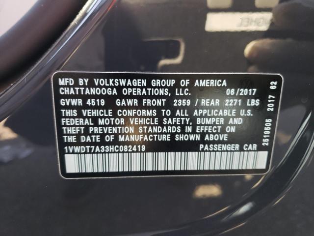 Photo 11 VIN: 1VWDT7A33HC082419 - VOLKSWAGEN PASSAT 