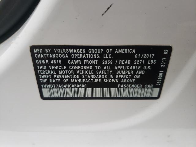 Photo 11 VIN: 1VWDT7A34HC050689 - VOLKSWAGEN PASSAT 