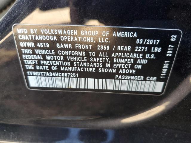 Photo 9 VIN: 1VWDT7A34HC067251 - VOLKSWAGEN PASSAT 