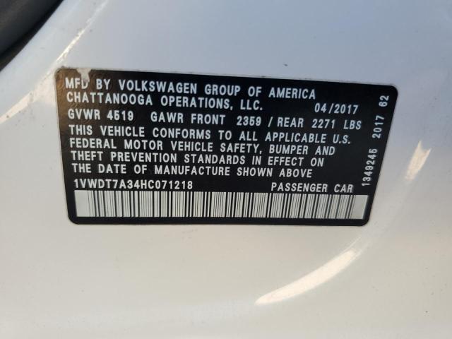 Photo 11 VIN: 1VWDT7A34HC071218 - VOLKSWAGEN PASSAT 