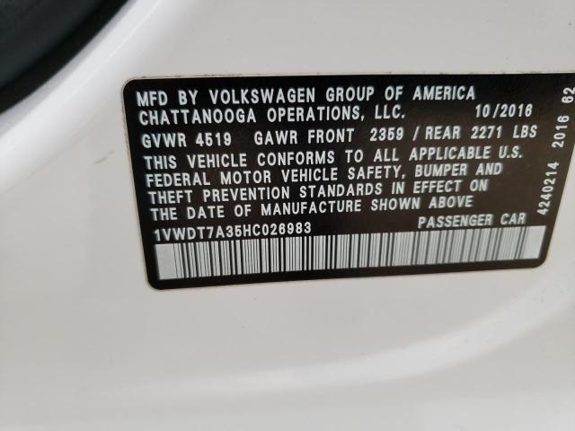 Photo 12 VIN: 1VWDT7A35HC026983 - VOLKSWAGEN PASSAT 