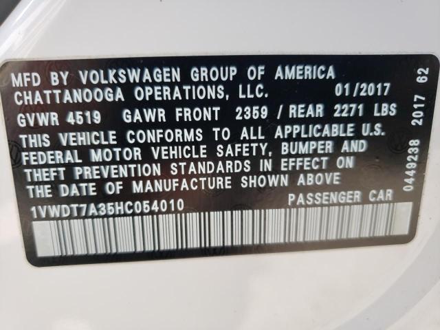 Photo 11 VIN: 1VWDT7A35HC054010 - VOLKSWAGEN PASSAT 