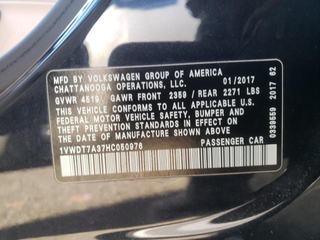 Photo 9 VIN: 1VWDT7A37HC050976 - VOLKSWAGEN PASSAT 