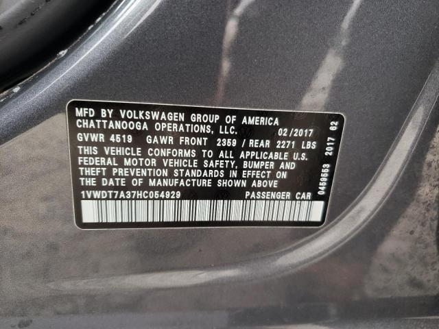 Photo 11 VIN: 1VWDT7A37HC054929 - VOLKSWAGEN PASSAT 