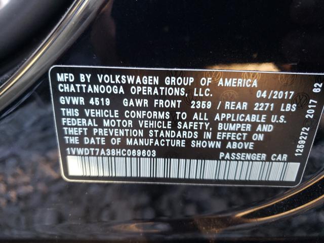 Photo 9 VIN: 1VWDT7A38HC069603 - VOLKSWAGEN PASSAT 