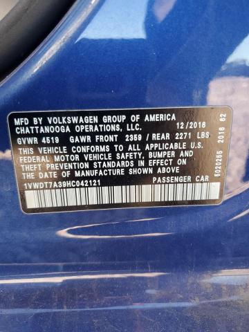 Photo 11 VIN: 1VWDT7A39HC042121 - VOLKSWAGEN PASSAT R-L 