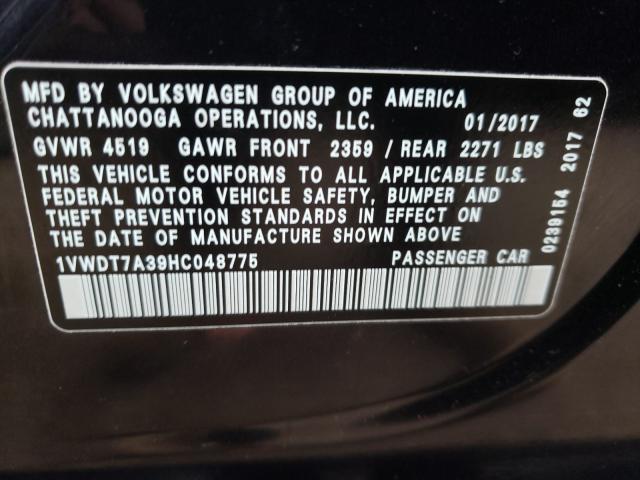 Photo 9 VIN: 1VWDT7A39HC048775 - VOLKSWAGEN PASSAT 