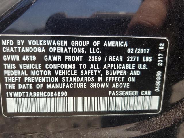 Photo 9 VIN: 1VWDT7A39HC054690 - VOLKSWAGEN PASSAT 