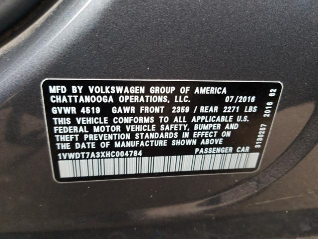 Photo 9 VIN: 1VWDT7A3XHC004784 - VOLKSWAGEN PASSAT 