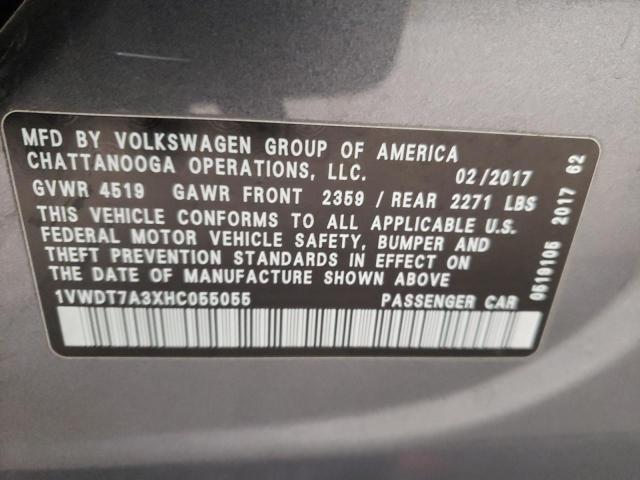 Photo 9 VIN: 1VWDT7A3XHC055055 - VOLKSWAGEN PASSAT 