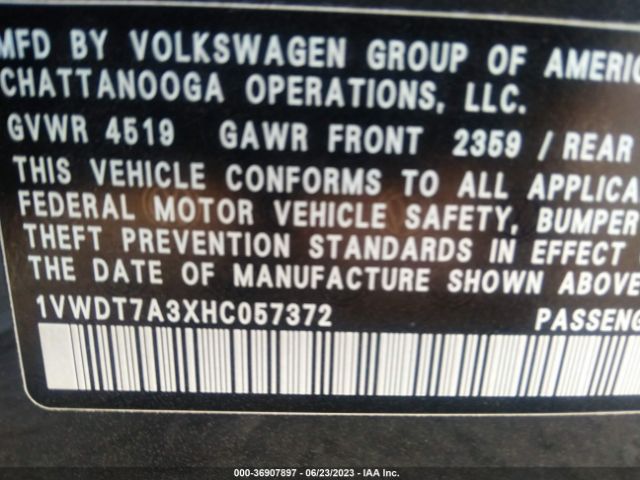 Photo 8 VIN: 1VWDT7A3XHC057372 - VOLKSWAGEN PASSAT 