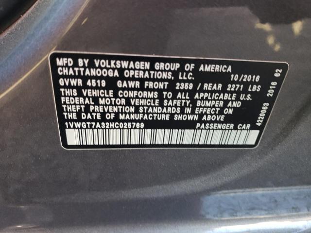 Photo 11 VIN: 1VWGT7A32HC025769 - VOLKSWAGEN PASSAT 