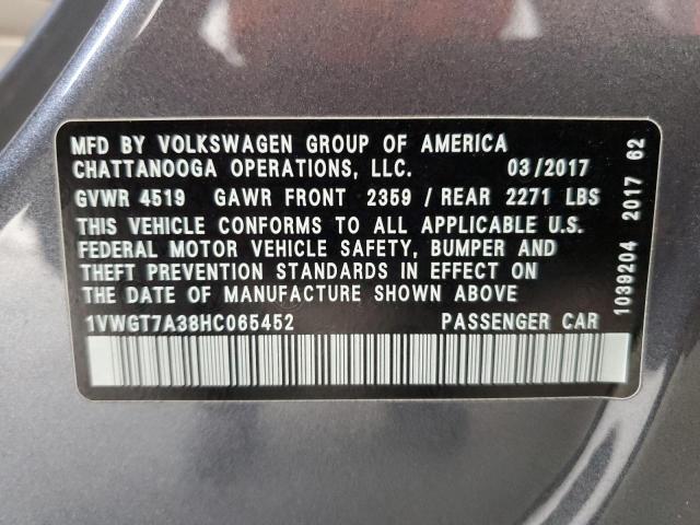 Photo 11 VIN: 1VWGT7A38HC065452 - VOLKSWAGEN PASSAT 