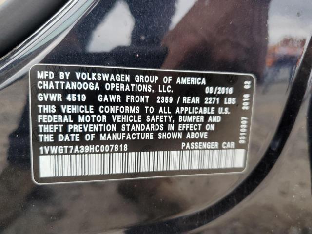 Photo 11 VIN: 1VWGT7A39HC007818 - VOLKSWAGEN PASSAT SE 