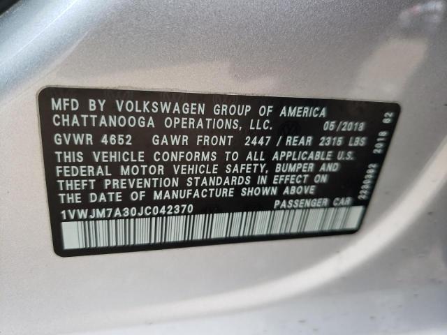 Photo 6 VIN: 1VWJM7A30JC042370 - VOLKSWAGEN PASSAT 