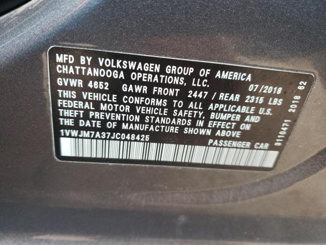 Photo 12 VIN: 1VWJM7A37JC048425 - VOLKSWAGEN PASSAT 