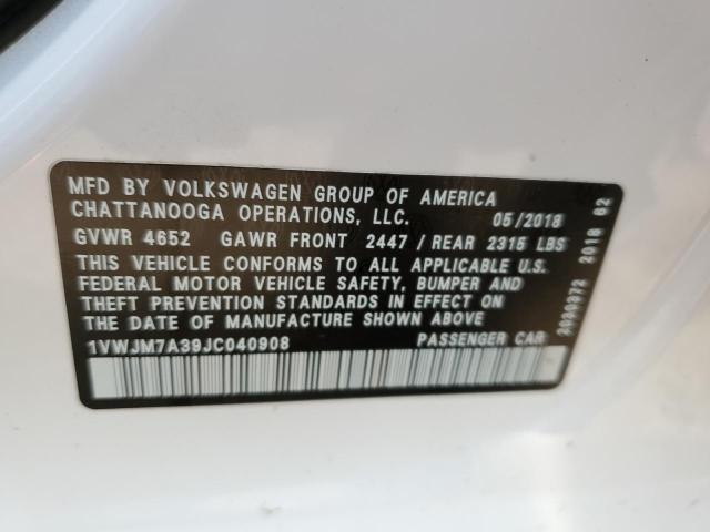 Photo 12 VIN: 1VWJM7A39JC040908 - VOLKSWAGEN PASSAT 