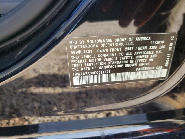 Photo 9 VIN: 1VWLA7A30KC011025 - VOLKSWAGEN PASSAT 