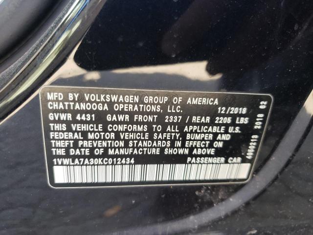 Photo 9 VIN: 1VWLA7A30KC012434 - VOLKSWAGEN PASSAT 