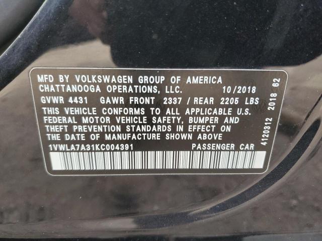 Photo 11 VIN: 1VWLA7A31KC004391 - VOLKSWAGEN PASSAT 