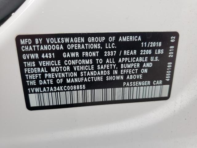 Photo 11 VIN: 1VWLA7A34KC008855 - VOLKSWAGEN PASSAT 