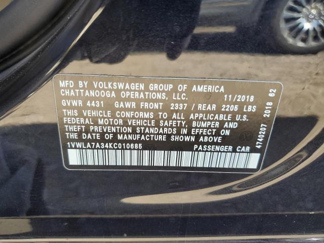 Photo 11 VIN: 1VWLA7A34KC010685 - VOLKSWAGEN PASSAT 