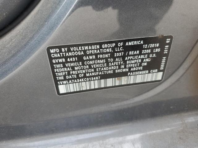 Photo 12 VIN: 1VWLA7A34KC013487 - VOLKSWAGEN PASSAT WOL 