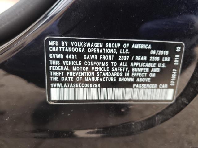 Photo 9 VIN: 1VWLA7A35KC000294 - VOLKSWAGEN PASSAT 