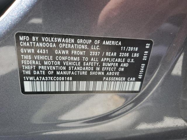 Photo 11 VIN: 1VWLA7A37KC008168 - VOLKSWAGEN PASSAT WOL 