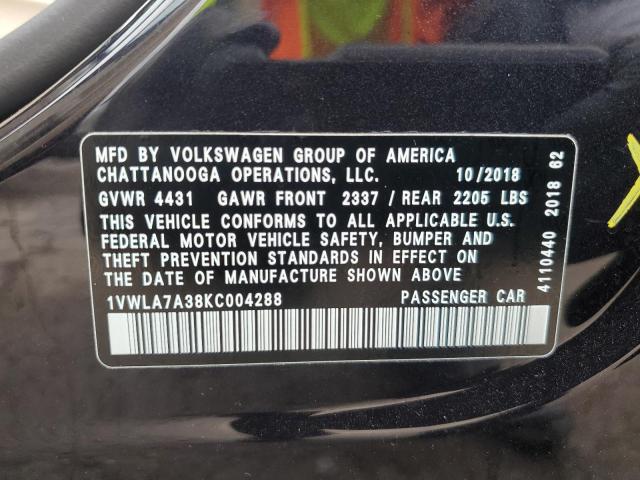 Photo 11 VIN: 1VWLA7A38KC004288 - VOLKSWAGEN PASSAT 