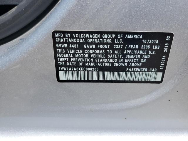 Photo 12 VIN: 1VWLA7A3XKC006205 - VOLKSWAGEN PASSAT 