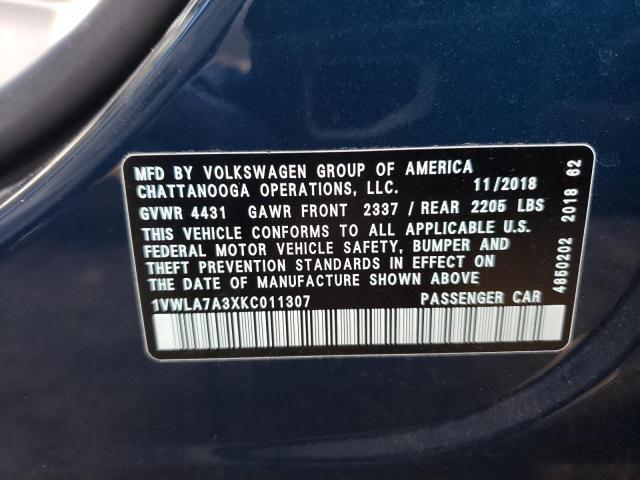 Photo 11 VIN: 1VWLA7A3XKC011307 - VOLKSWAGEN PASSAT 