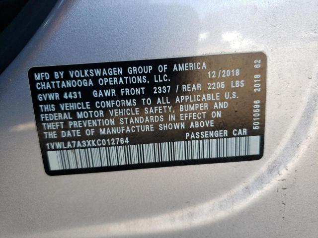 Photo 9 VIN: 1VWLA7A3XKC012764 - VOLKSWAGEN PASSAT 