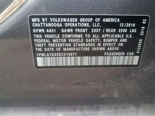 Photo 9 VIN: 1VWLA7A3XKC013977 - VOLKSWAGEN PASSAT 