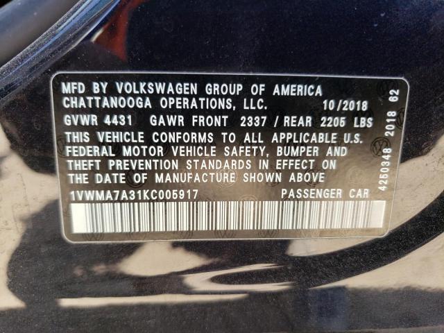 Photo 11 VIN: 1VWMA7A31KC005917 - VOLKSWAGEN PASSAT 