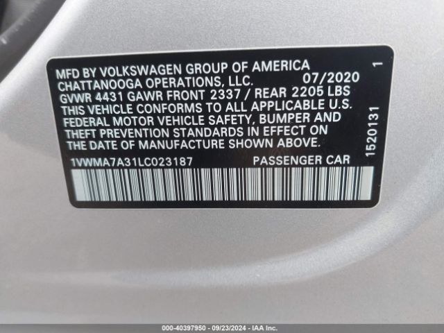 Photo 8 VIN: 1VWMA7A31LC023187 - VOLKSWAGEN PASSAT 