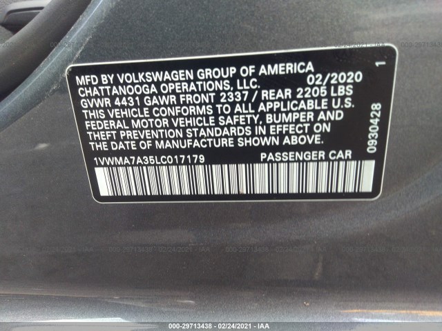 Photo 8 VIN: 1VWMA7A35LC017179 - VOLKSWAGEN PASSAT 