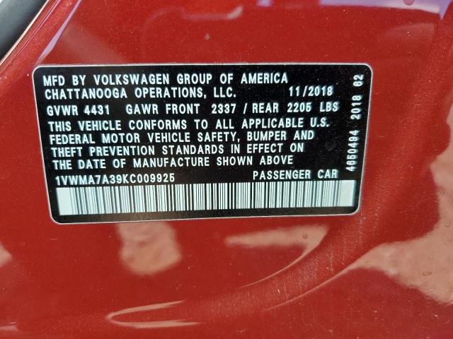 Photo 11 VIN: 1VWMA7A39KC009925 - VOLKSWAGEN PASSAT 