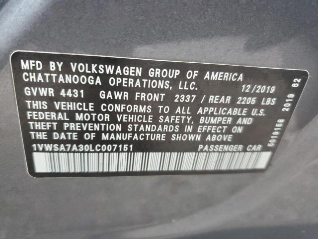 Photo 11 VIN: 1VWSA7A30LC007151 - VOLKSWAGEN PASSAT SE 