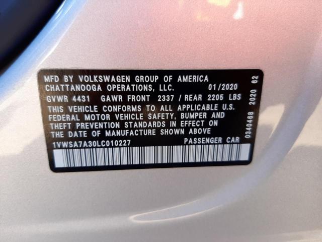 Photo 9 VIN: 1VWSA7A30LC010227 - VOLKSWAGEN PASSAT 