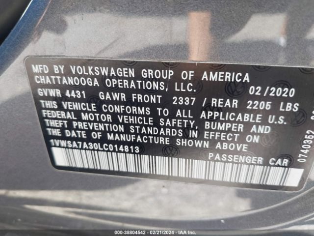 Photo 8 VIN: 1VWSA7A30LC014813 - VOLKSWAGEN PASSAT 